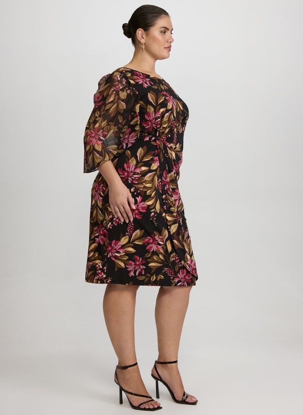 Laura Floral Split Sleeve Dress