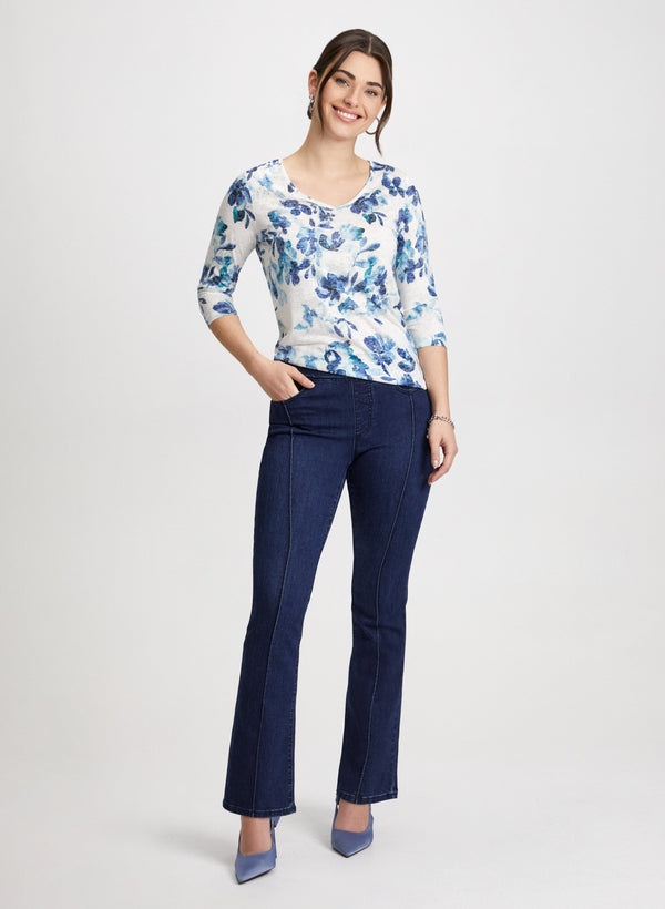 Laura Floral Tied Hem Top