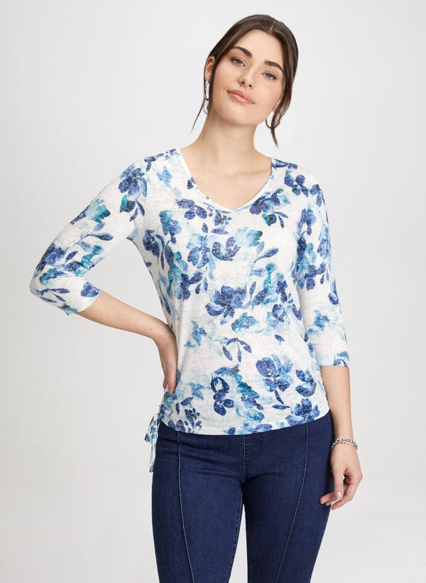 laura Floral Tied Hem Top