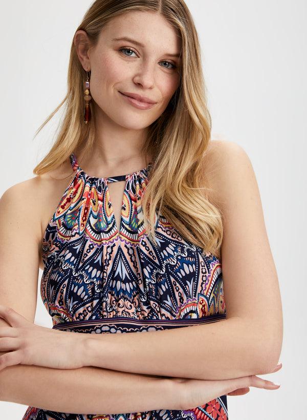 Laura Floral Tile Motif Maxi Dress