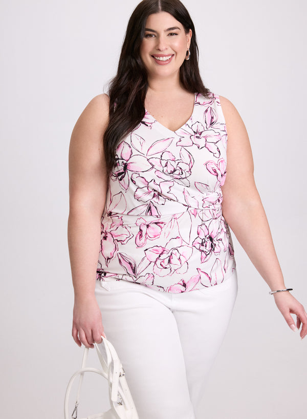 laura Floral Twist Detail Top