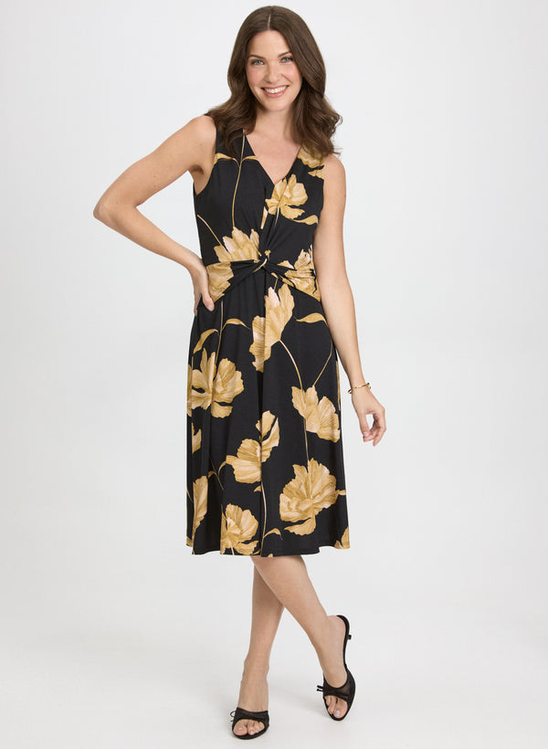 laura Floral Twist Front Dress