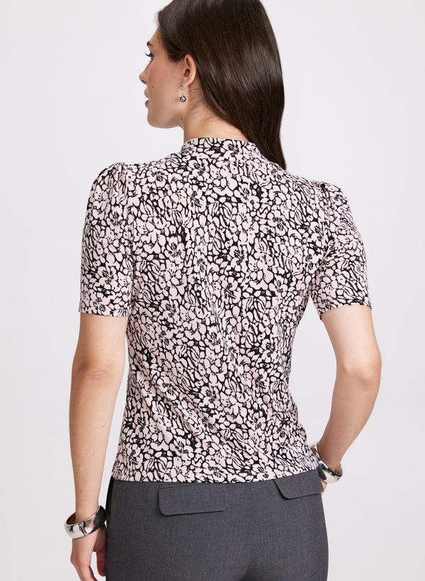 Laura Floral Twist Neck Top