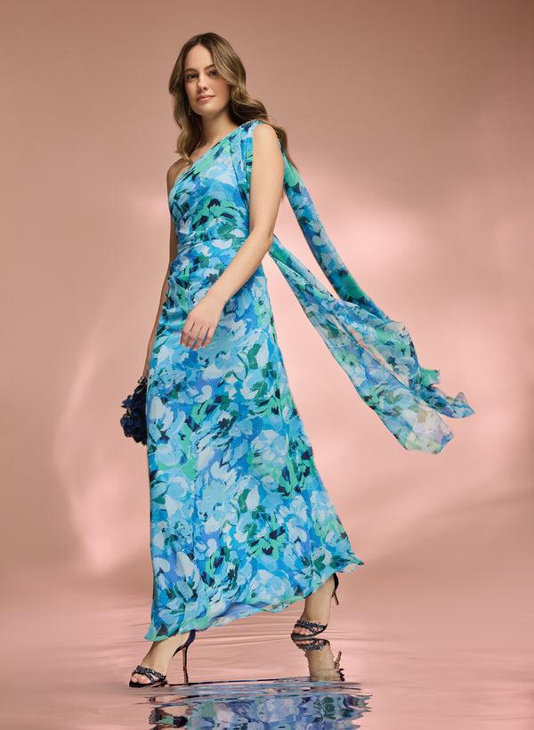 Laura Floral Waterfall Drape Dress