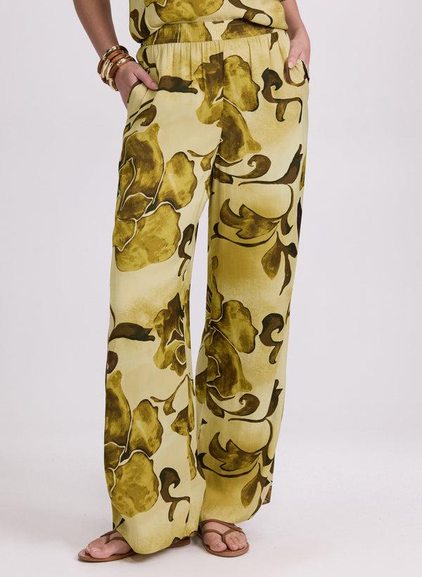laura Floral Wide-Leg Pants