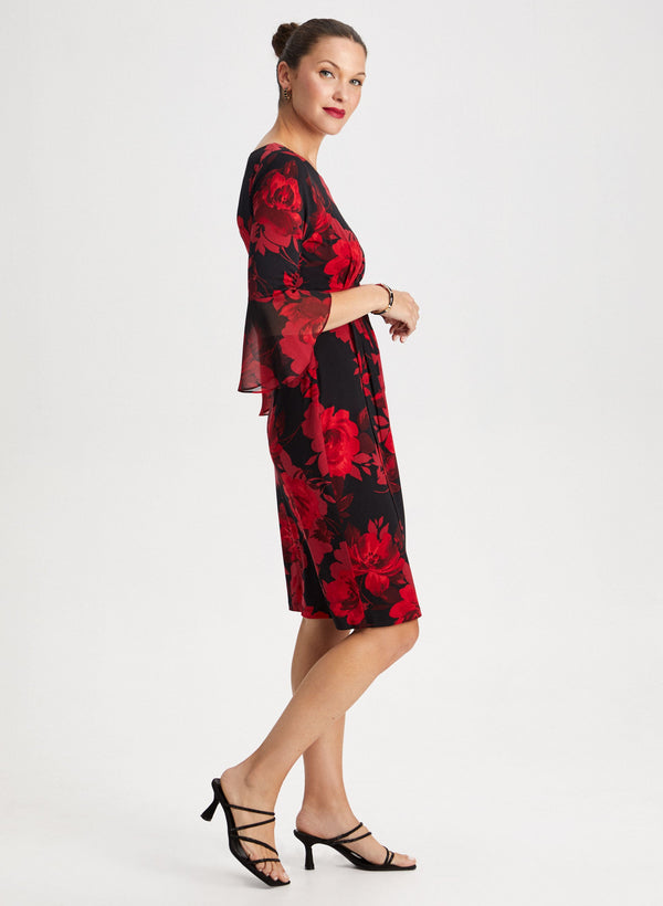 Laura Flounce Sleeve Floral Dress