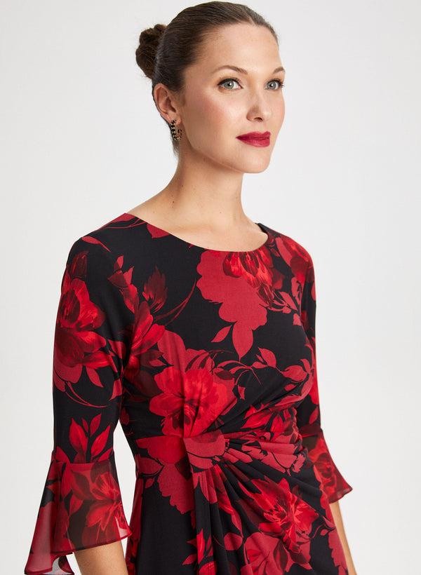 Laura Flounce Sleeve Floral Dress