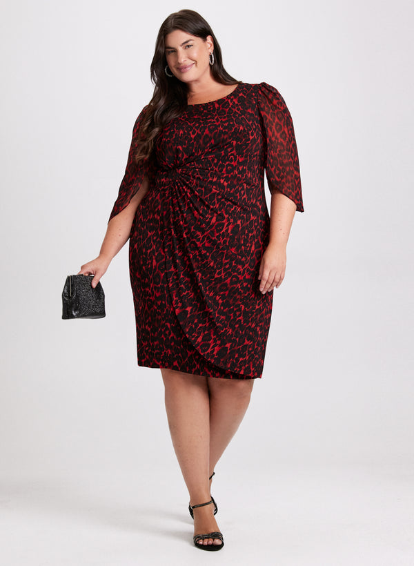 laura Flounced Animal Print Dress