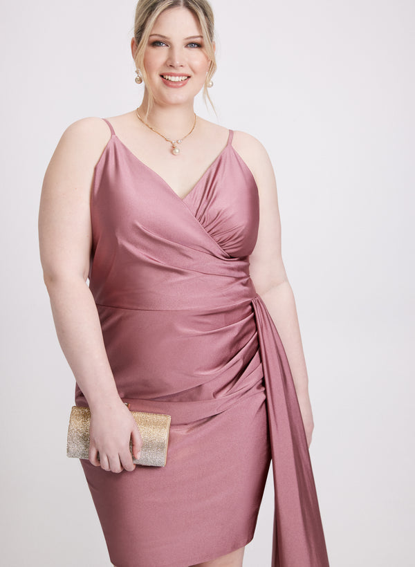 Laura Flounced Front Satin Dress