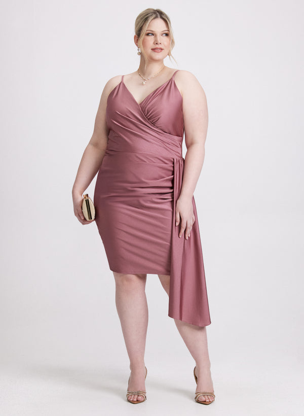Laura Flounced Front Satin Dress