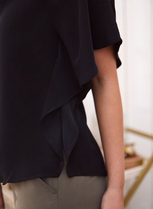 Laura Flutter Detail Poncho Blouse