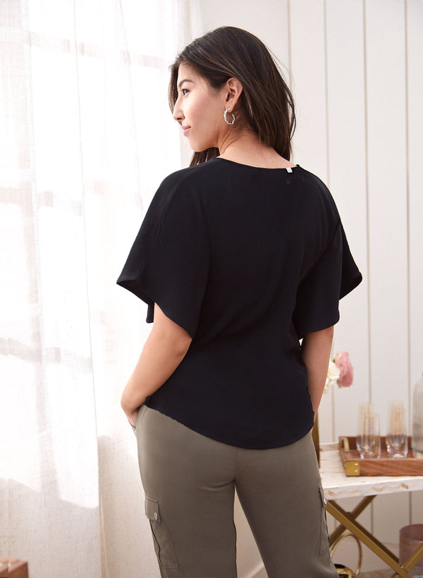 Laura Flutter Detail Poncho Blouse