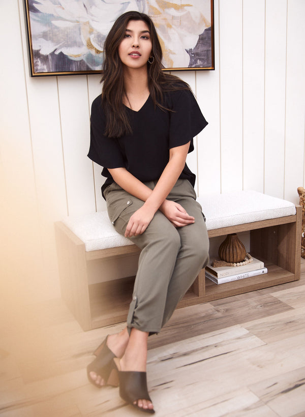 laura Flutter Detail Poncho Blouse