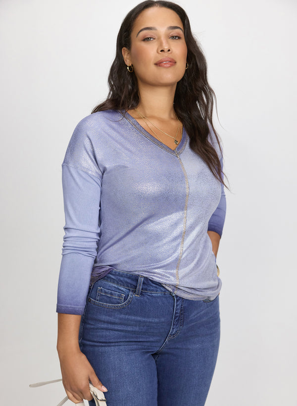 laura Foil Print Top