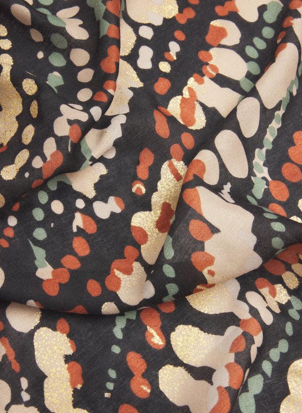 Laura Foiled Abstract Dot Print Scarf