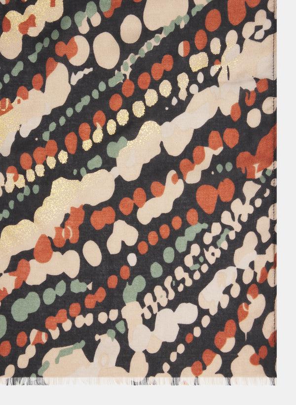 Laura Foiled Abstract Dot Print Scarf