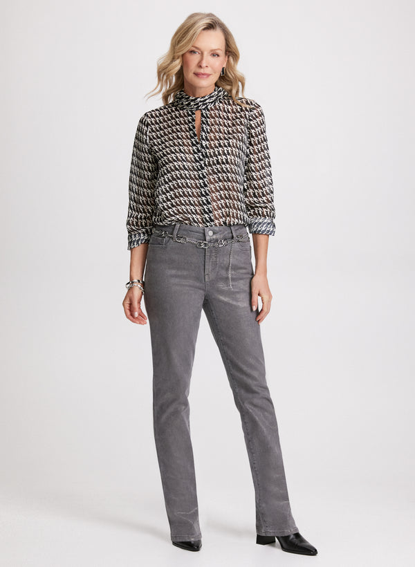 Laura Foiled Straight Leg Jeans