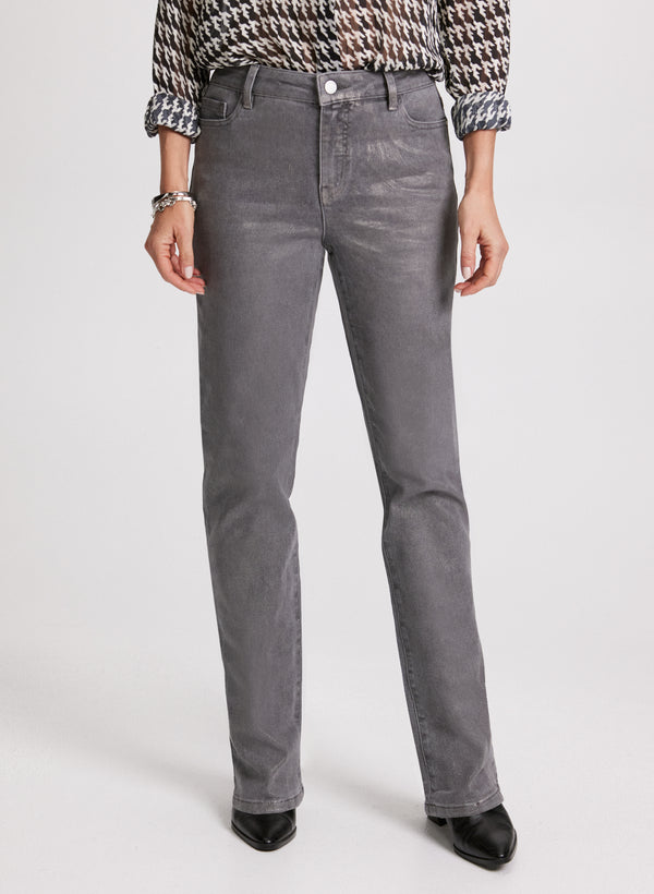 laura Foiled Straight Leg Jeans