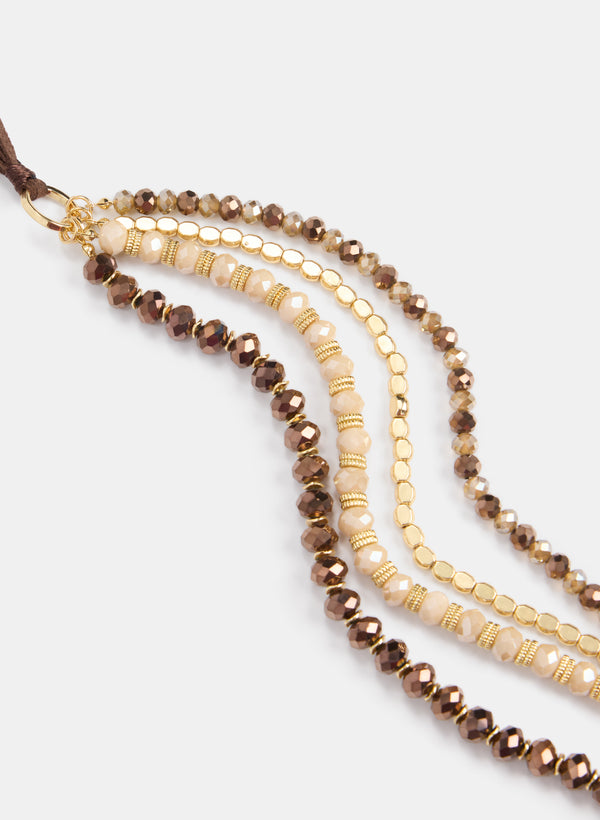 Laura Four-Row Beaded Necklace