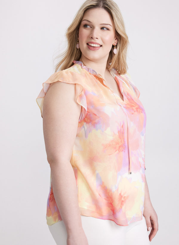 Laura Frilled Floral Blouse