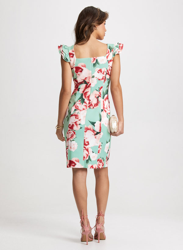 Laura Frilled Floral Print Dress