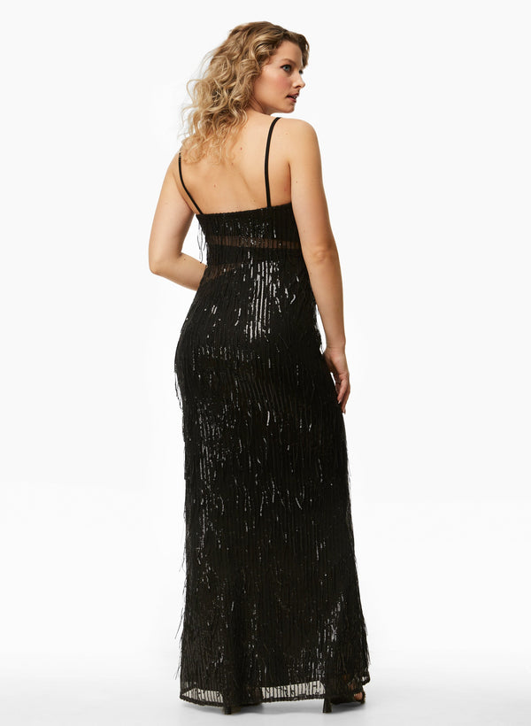 Laura Fringe Detail Sequin Dress