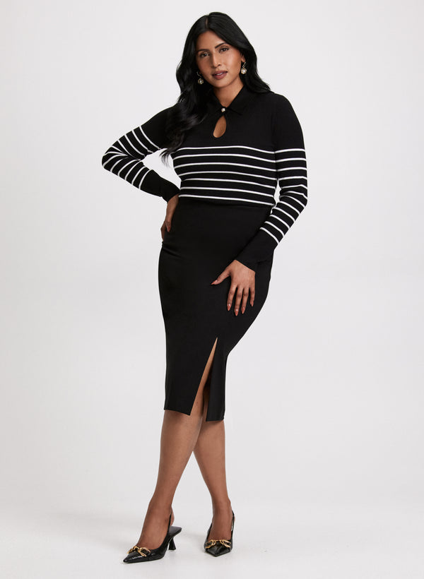 Laura Front Slit Pencil Skirt