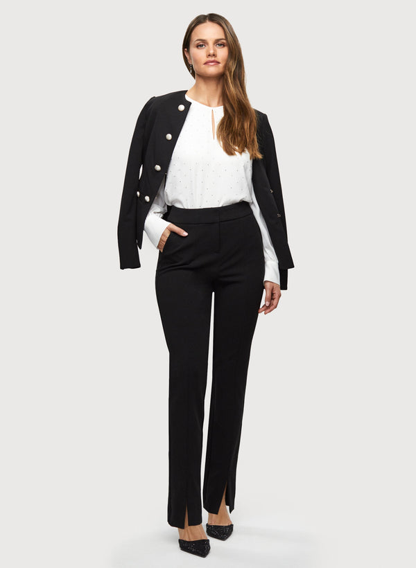 Laura Front Slit Slim Leg Pants