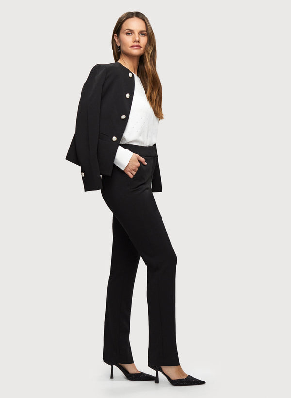 Laura Front Slit Slim Leg Pants