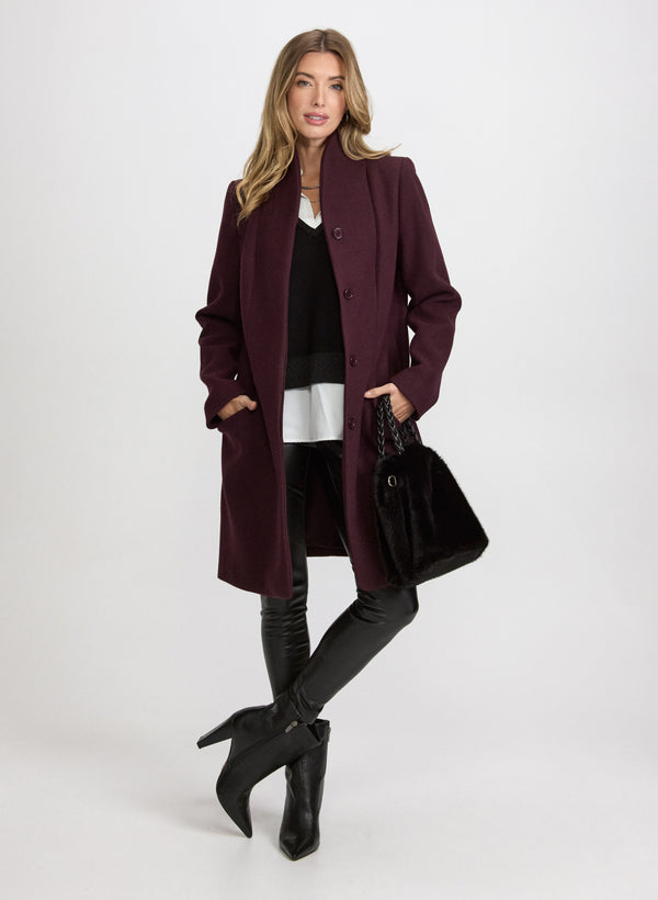 Laura Funnel Neck Wool Coat