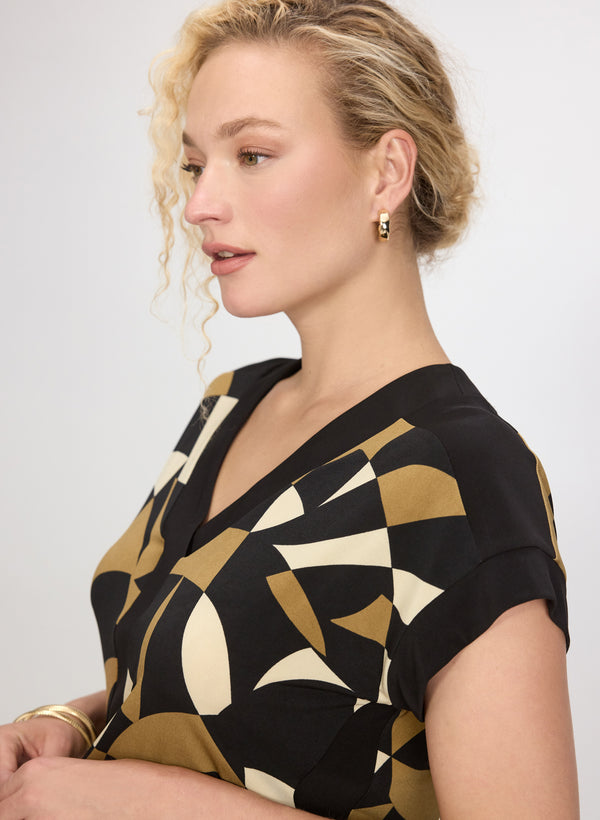 Laura Geometric Cap Sleeve Top