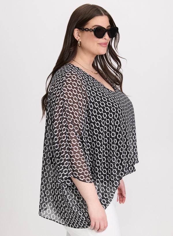 Laura Geometric Chiffon Blouse