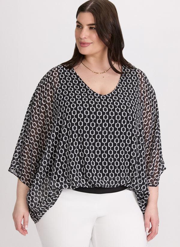 laura Geometric Chiffon Blouse