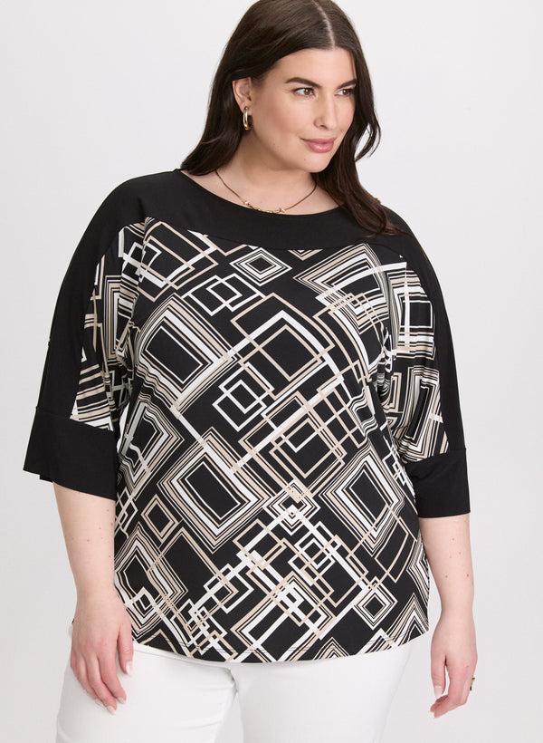 laura Geometric Colour Block Top