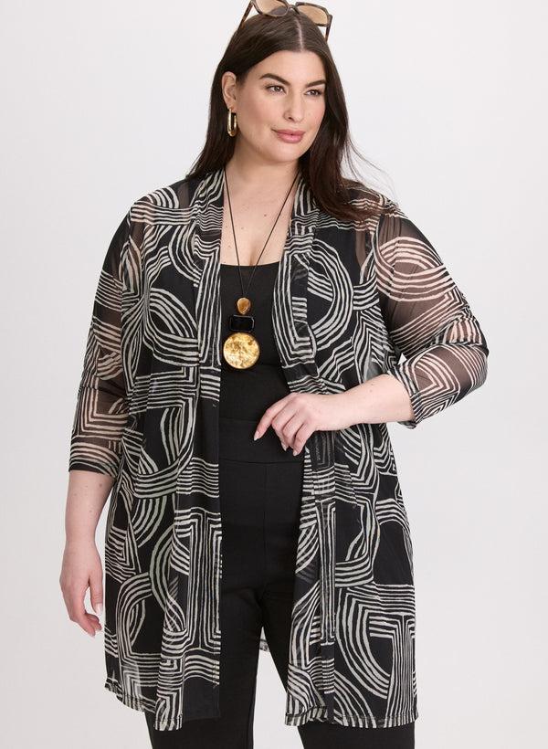 laura Geometric Mesh Cover-Up