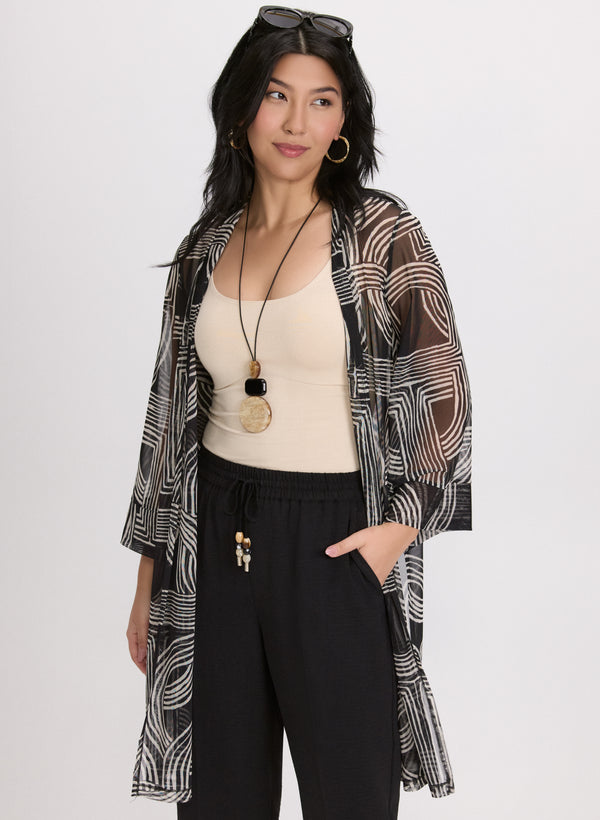 laura Geometric Mesh Cover-Up