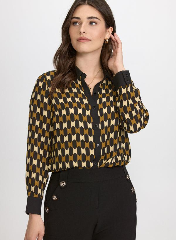 laura Geometric Print Blouse