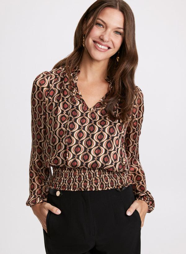 laura Geometric Print Blouse