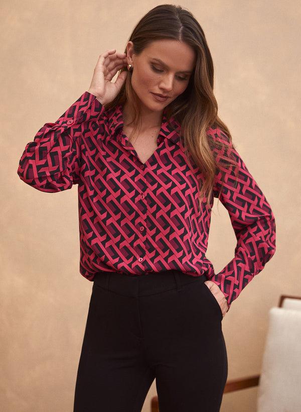 laura Geometric Print Blouse