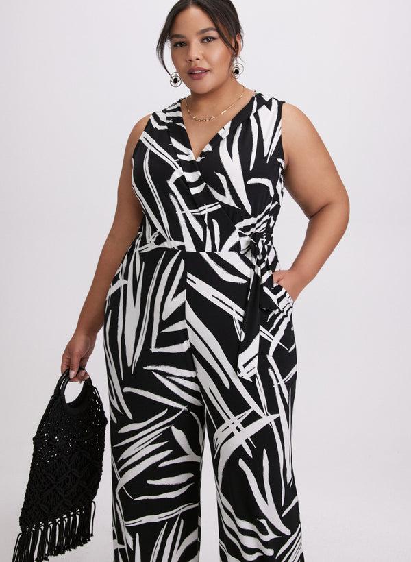 Laura Geometric Print Cross-Neck Jumpsuit