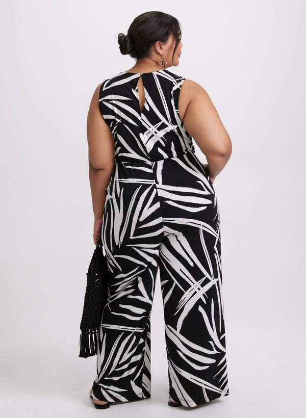 Laura Geometric Print Cross-Neck Jumpsuit