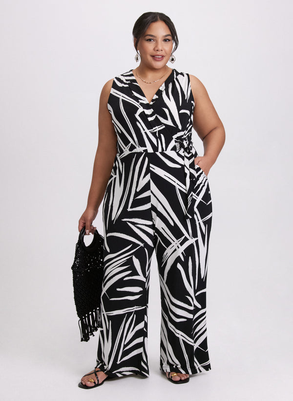Laura Geometric Print Cross-Neck Jumpsuit