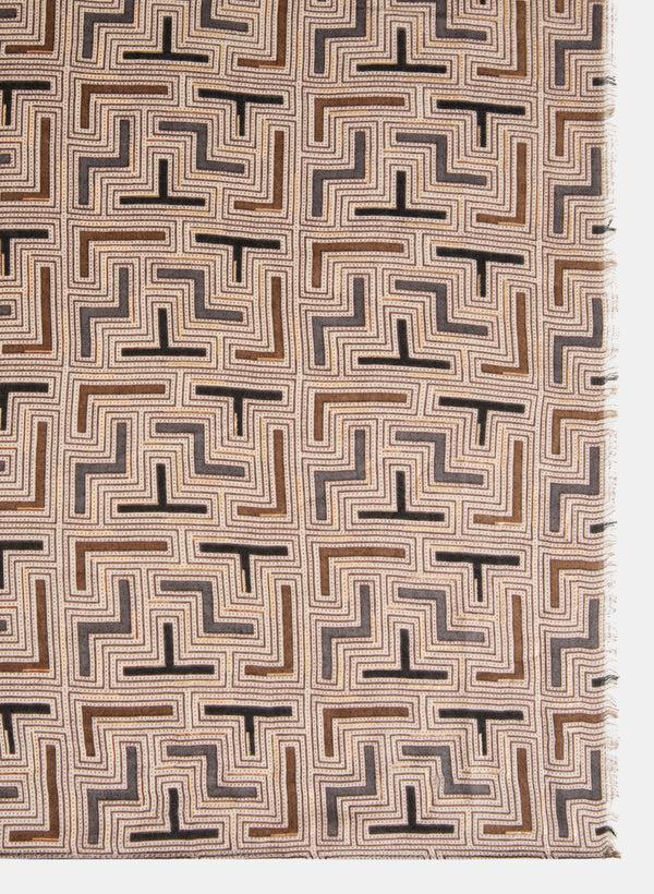 Laura Geometric Print Fringe Detail Scarf