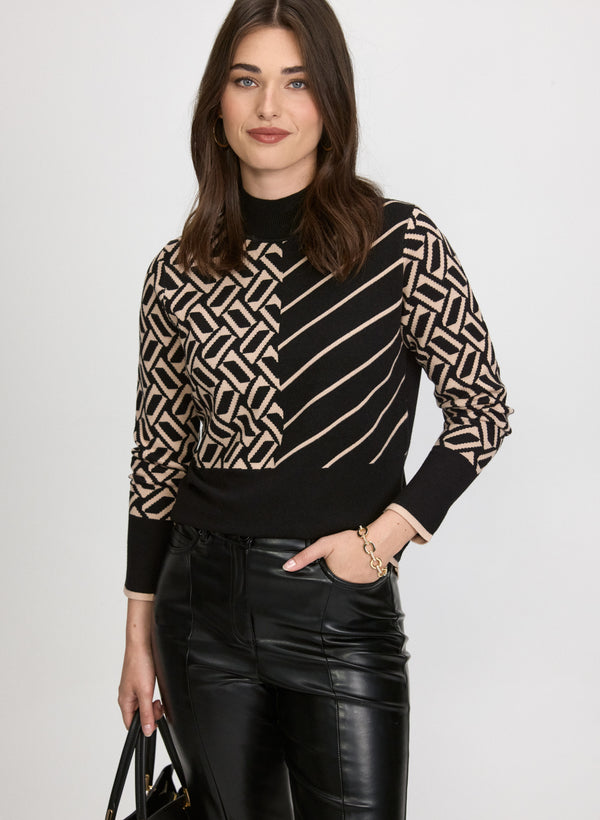 Laura Geometric Print Sweater