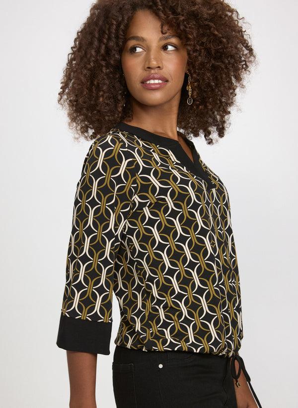 Laura Geometric Print Top