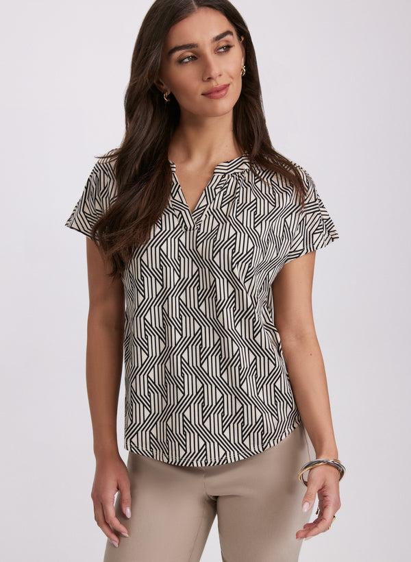 Laura Geometric Print Top