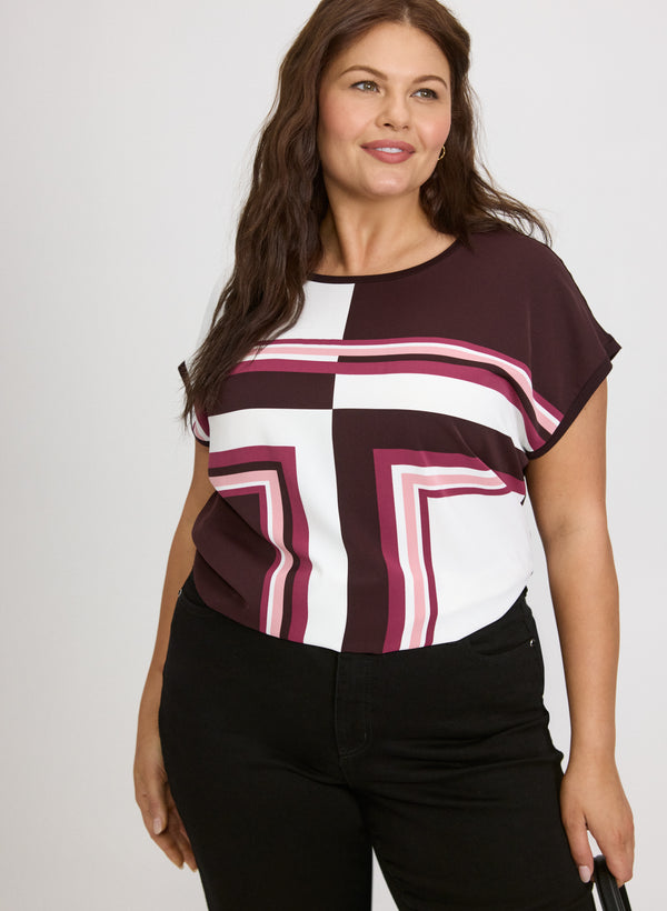 laura Geometric Print Top
