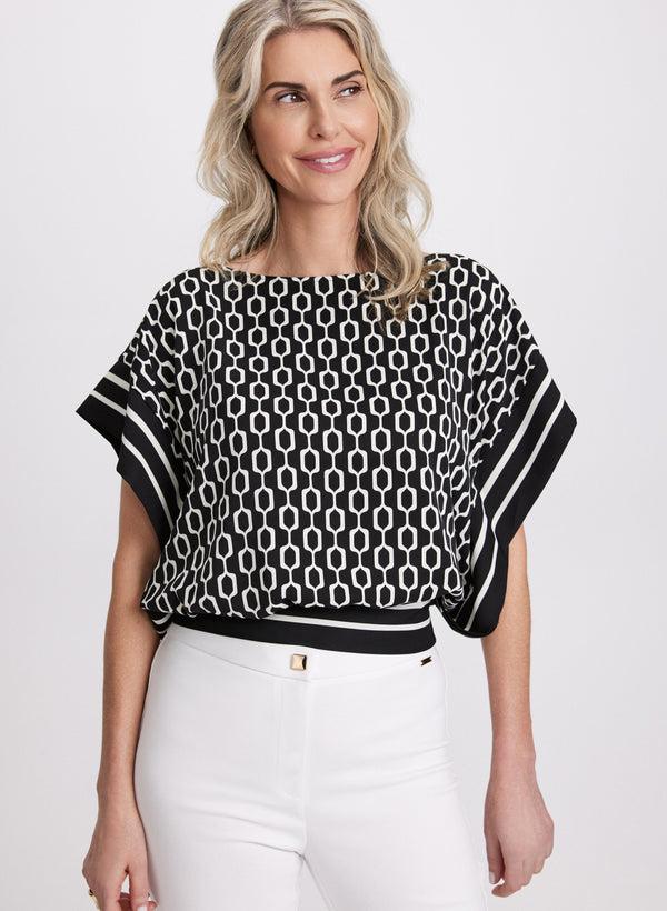 laura Geometric Print Top