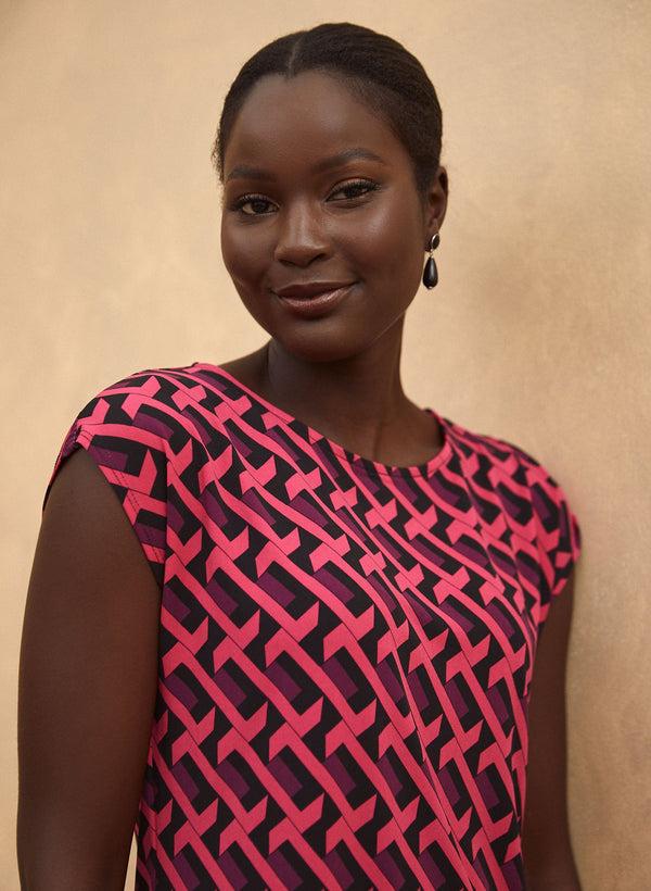 Laura Geometric Print Top