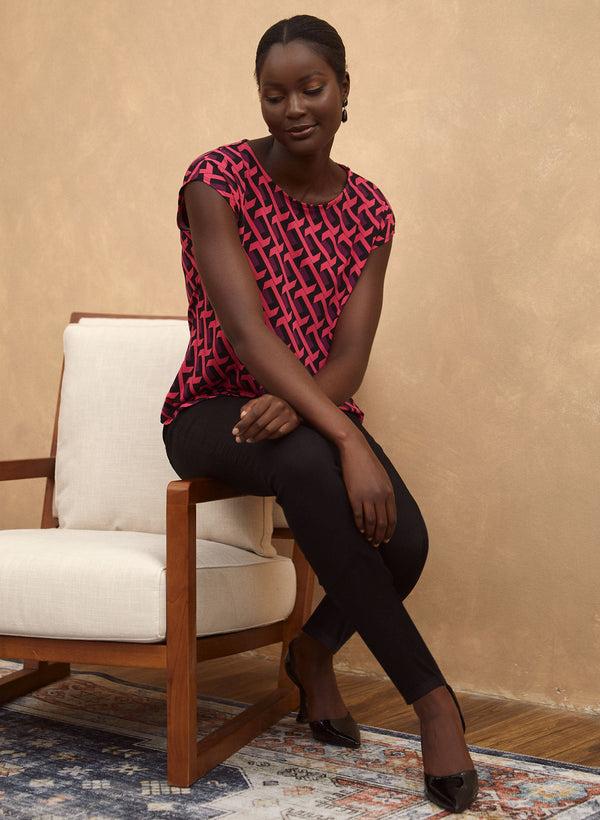 Laura Geometric Print Top